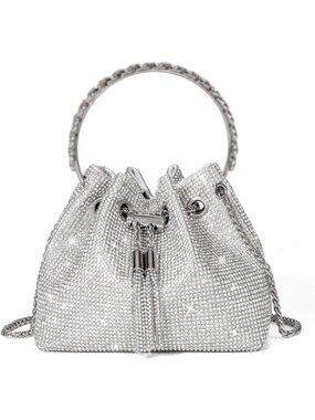 Sparkly Rhinestone Clutch Purse, Bling Evening Handbag for Parties & Events